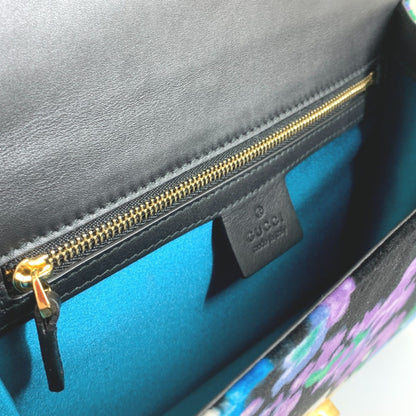 Gucci Sylvie, Blue, Leather, shoulder