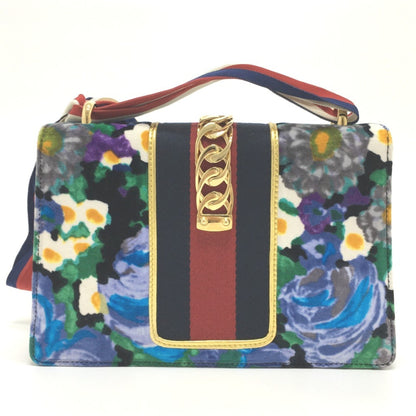 Gucci Sylvie, Blue, Leather, shoulder