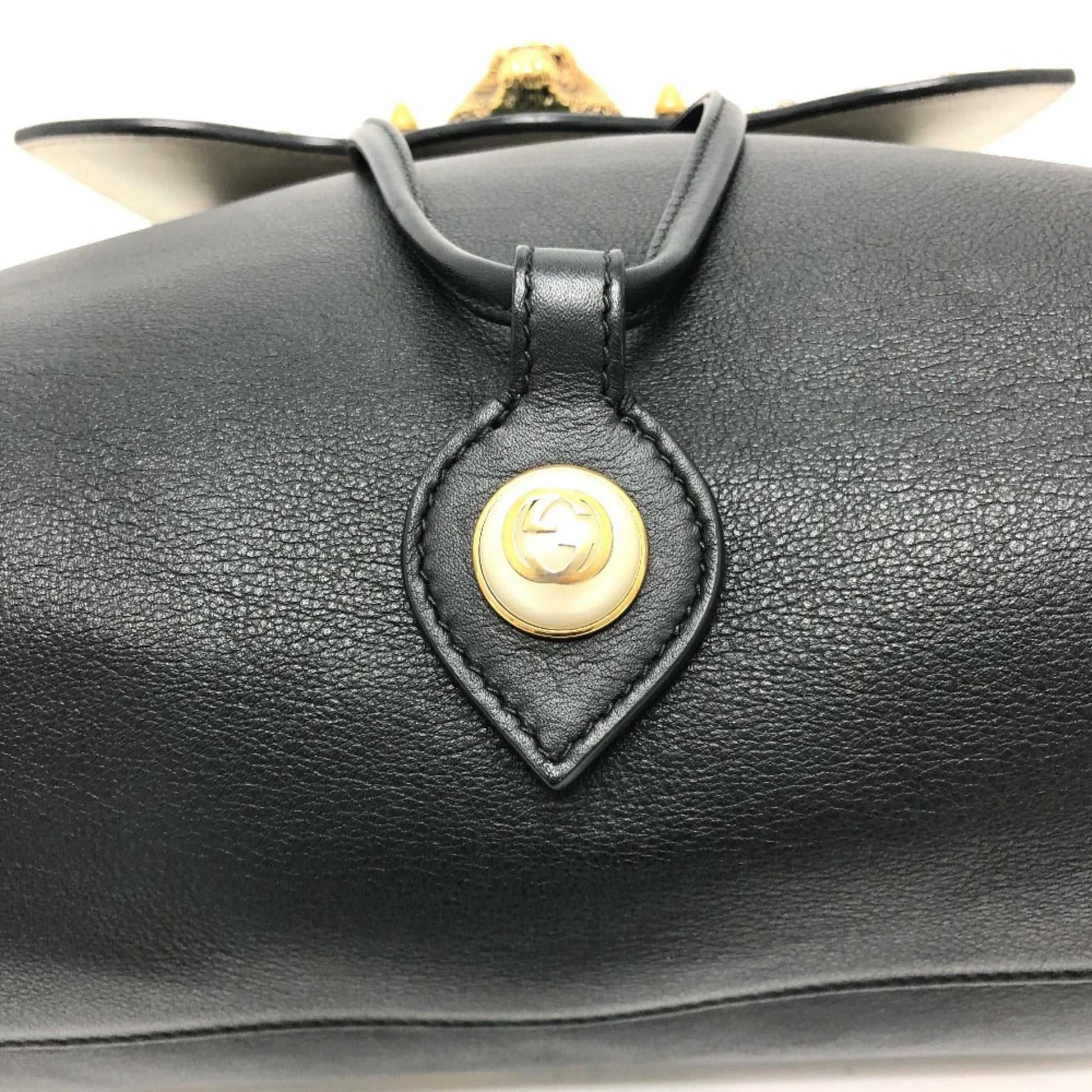 Gucci Animalier, Black, Leather, backpack