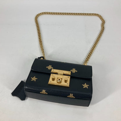 Gucci Padlock, Black, Leather, shoulder