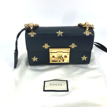 Gucci Padlock, Black, Leather, shoulder