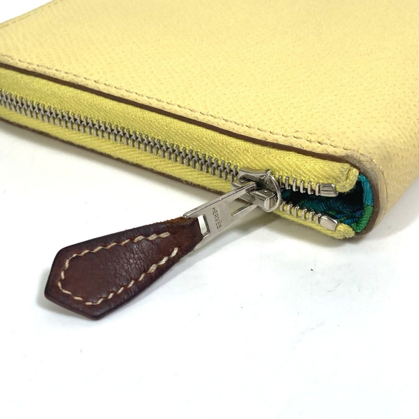 Hermès Azap, Yellow, Leather, wallet