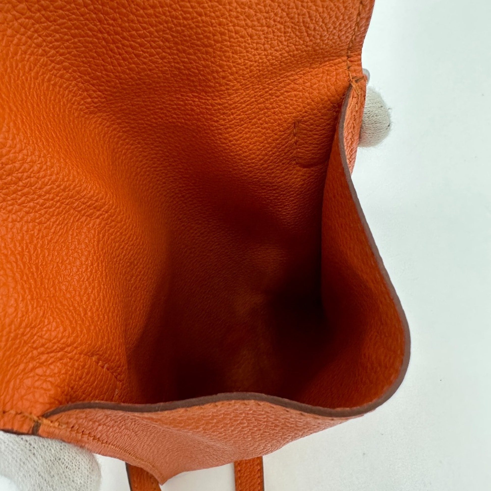 Hermès Amelie, Orange, Leather, shoulder