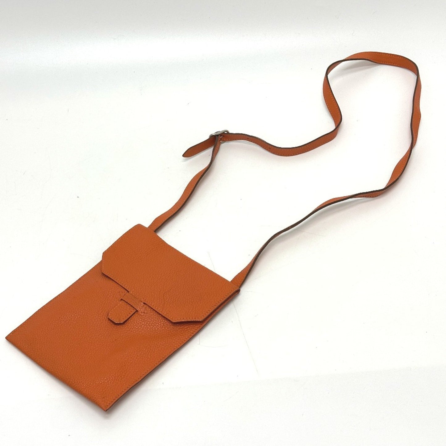 Hermès Amelie, Orange, Leather, shoulder