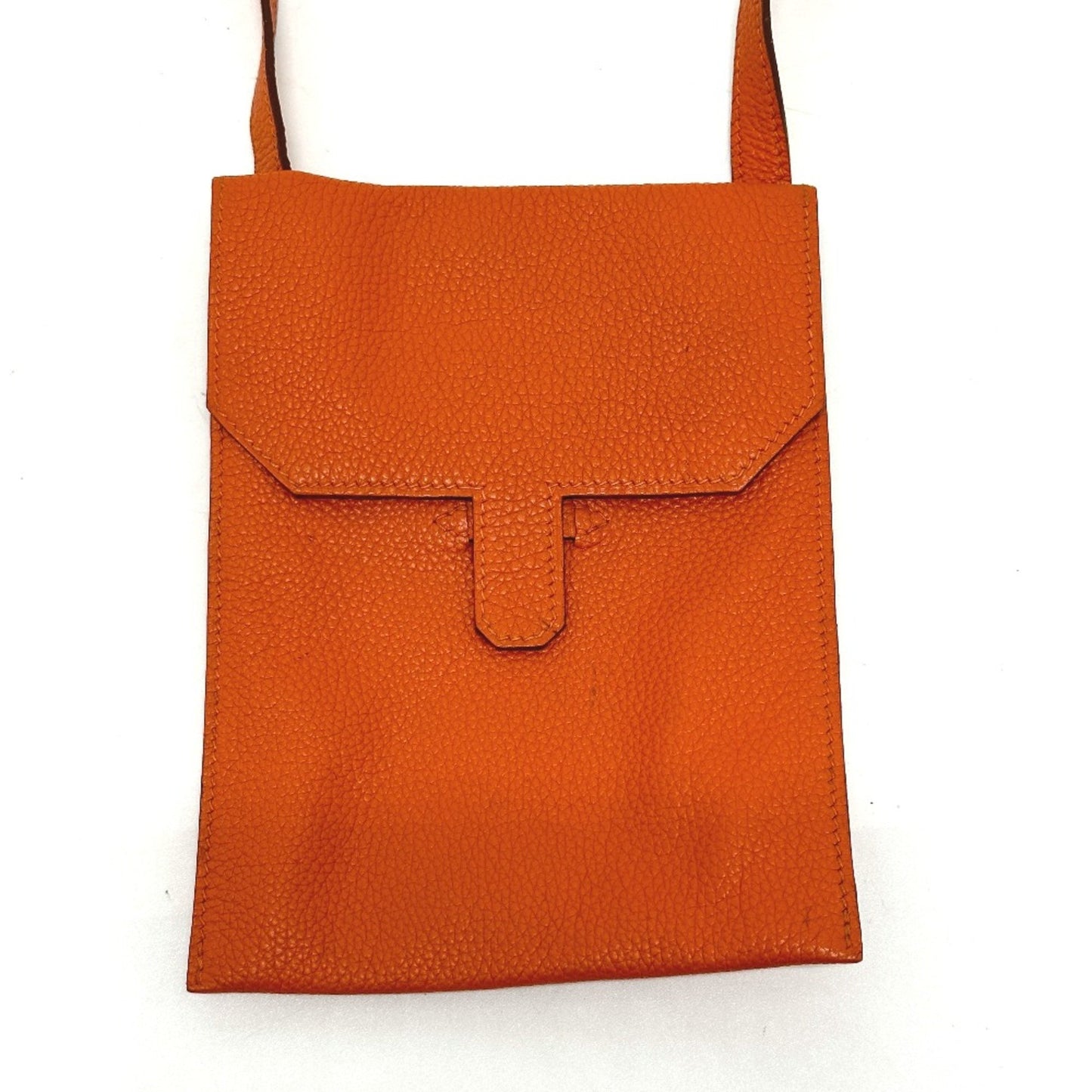 Hermès Amelie, Orange, Leather, shoulder