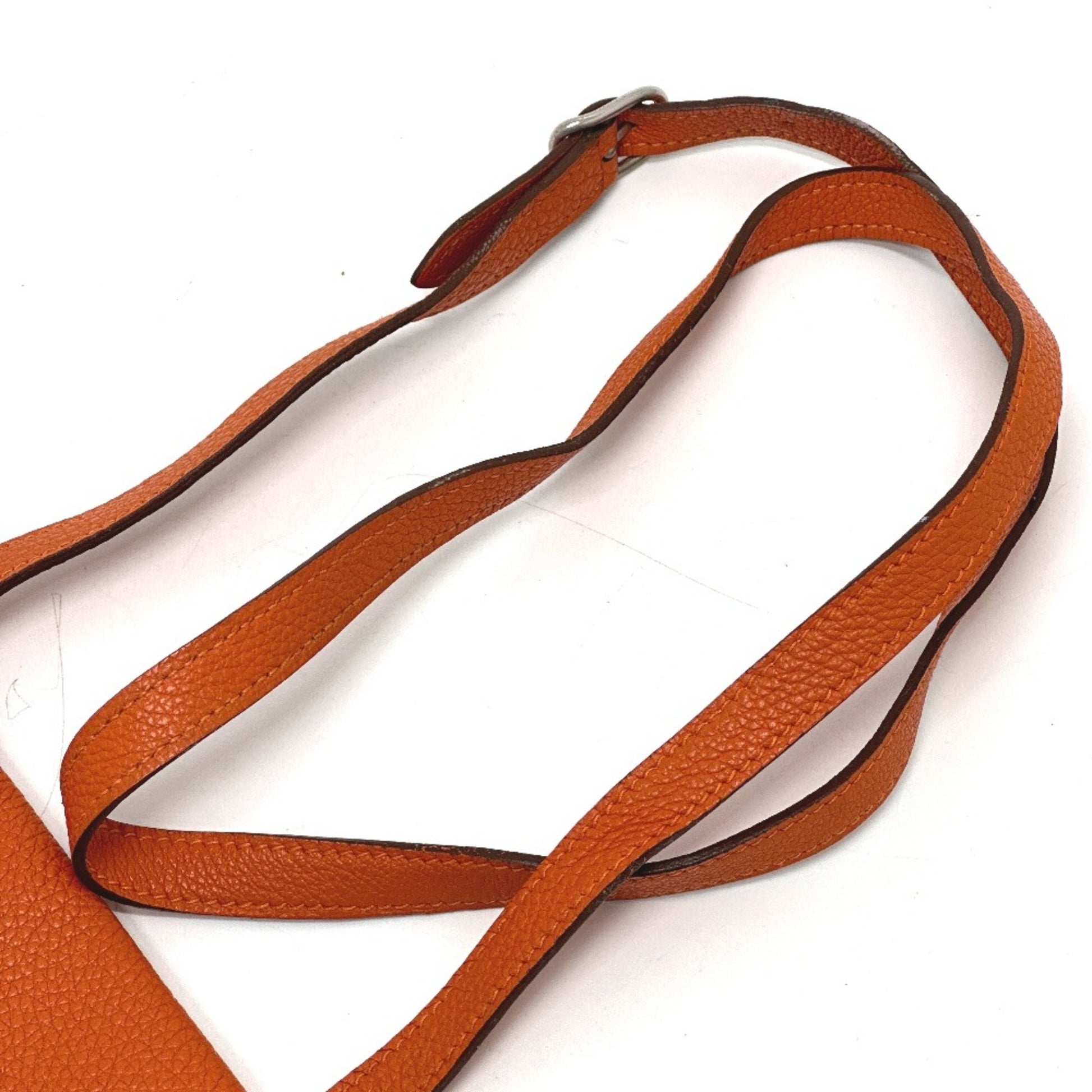 Hermès Amelie, Orange, Leather, shoulder