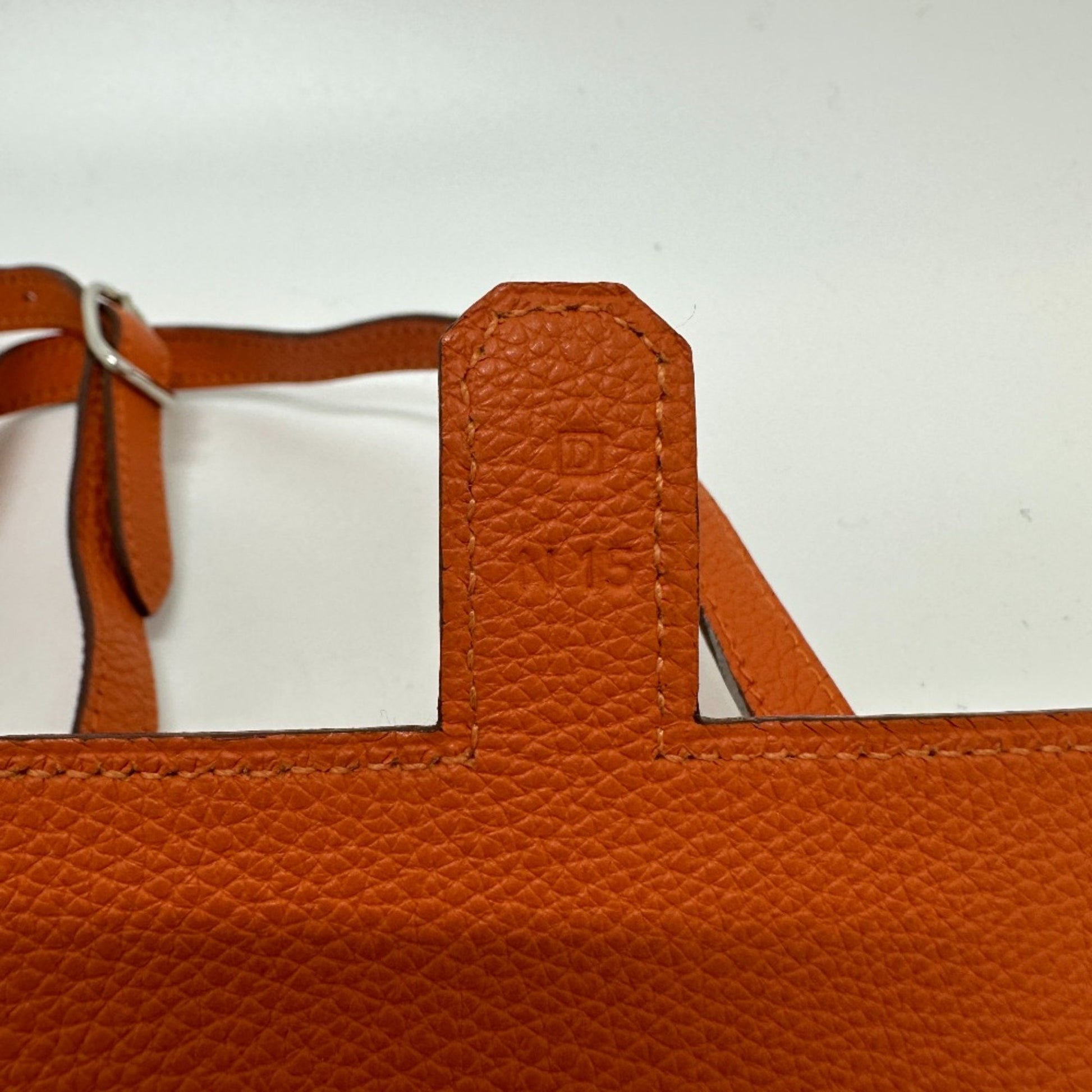 Hermès Amelie, Orange, Leather, shoulder