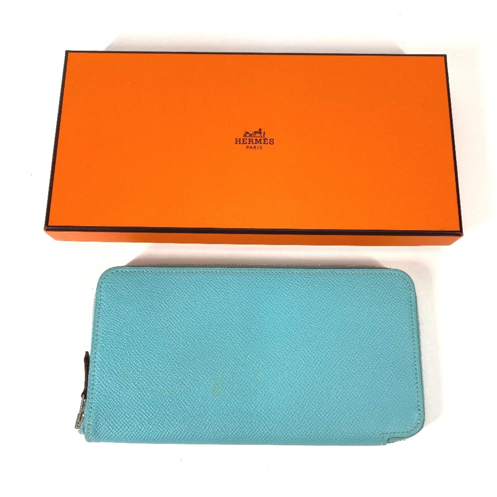 Hermès Silk'In, Blue, Leather, wallet