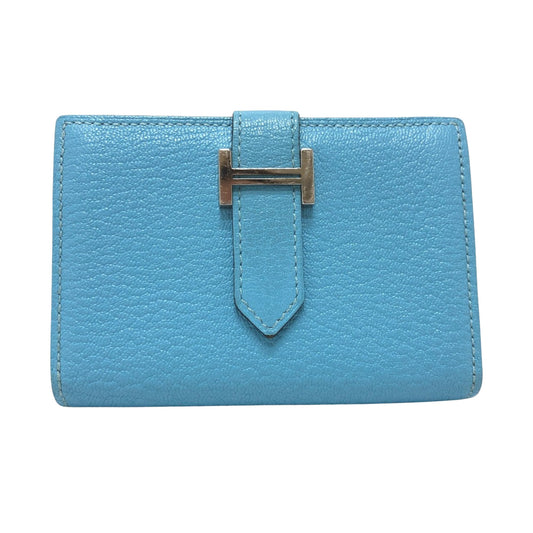 Hermès Béarn, Blue, Leather, wallet