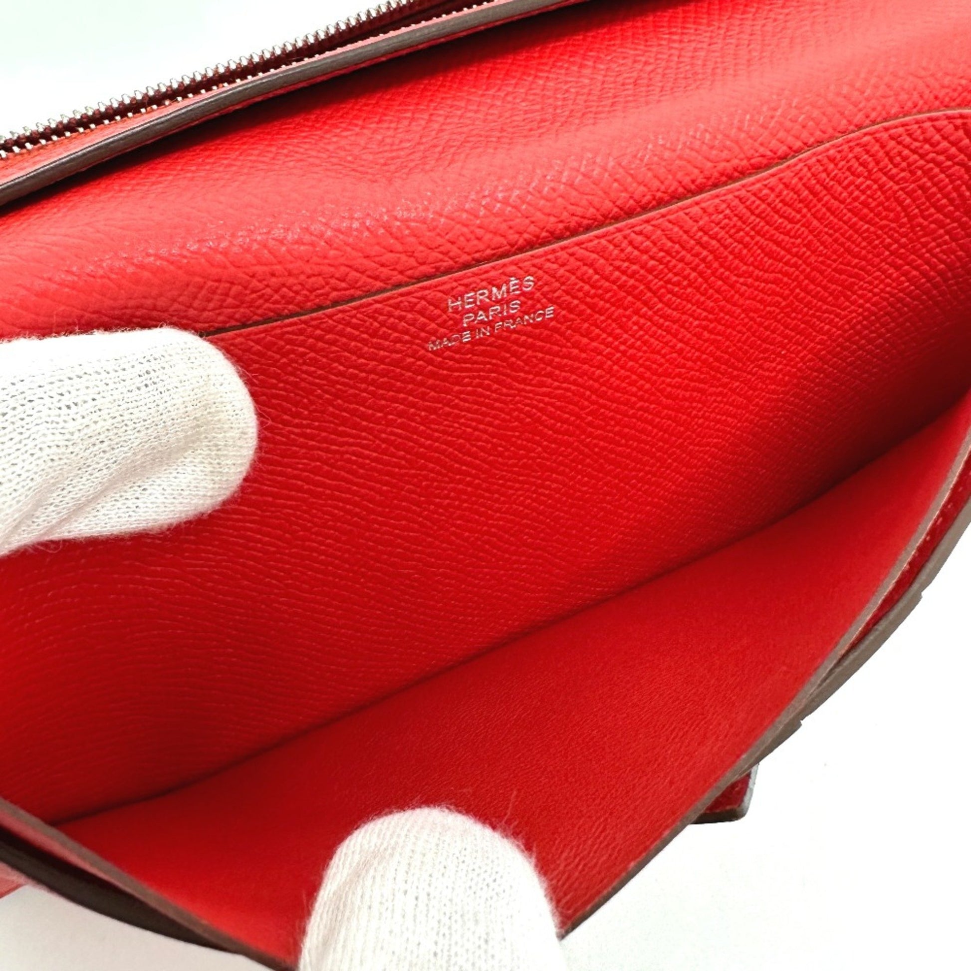 Hermès Béarn, Red, Leather, wallet