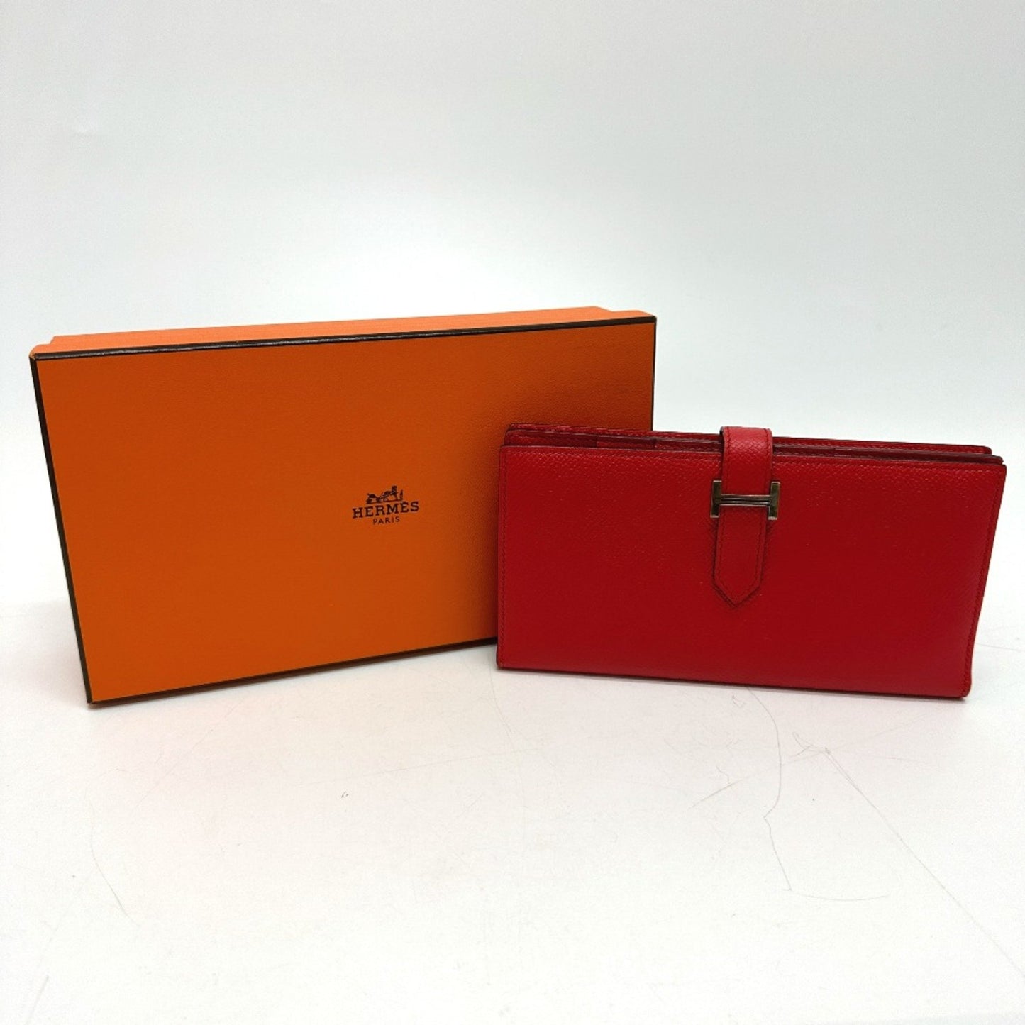 Hermès Béarn, Red, Leather, wallet