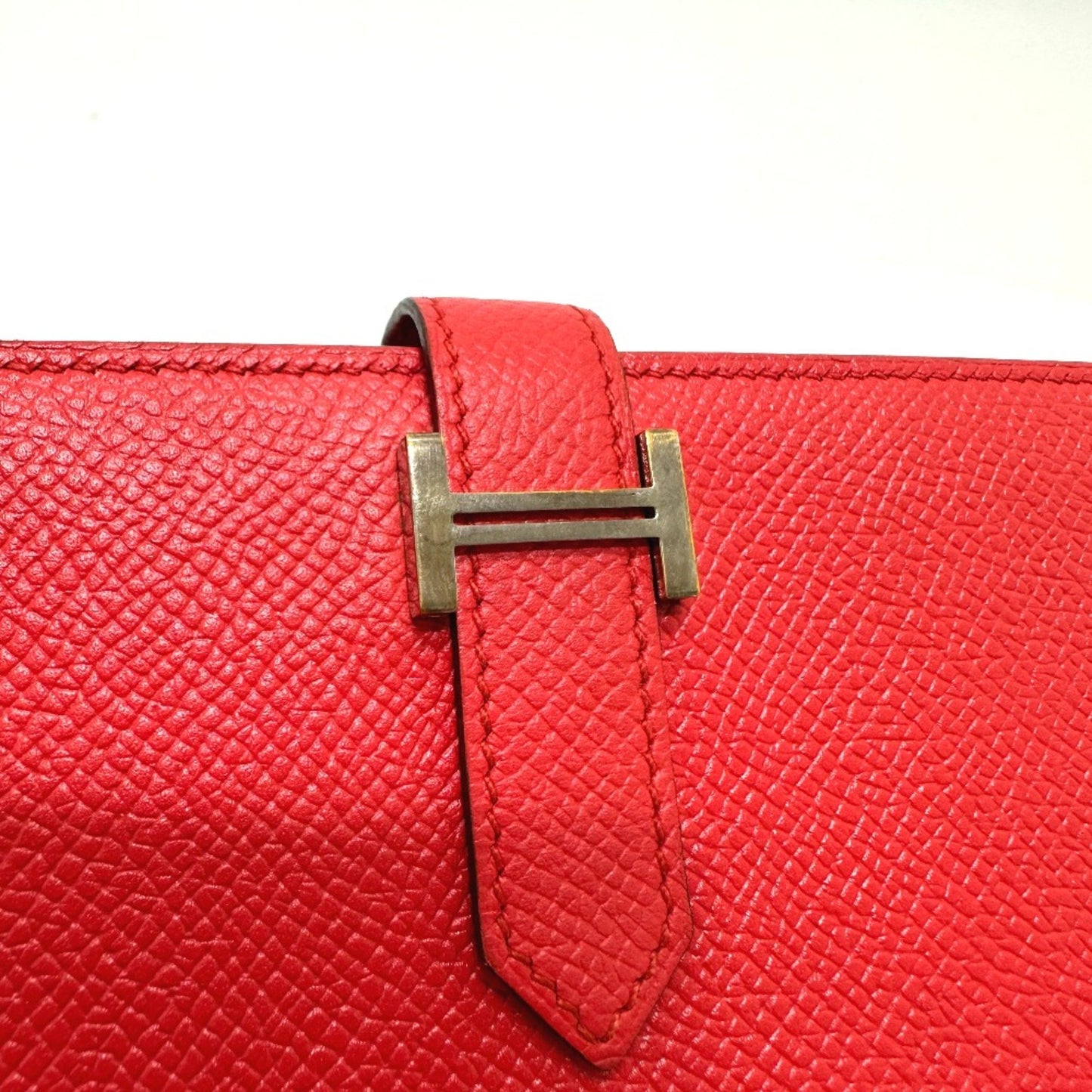 Hermès Béarn, Red, Leather, wallet