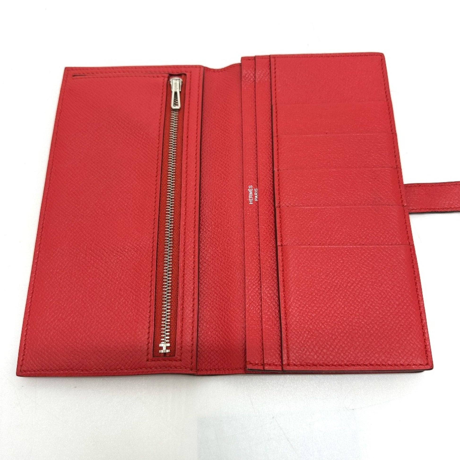 Hermès Béarn, Red, Leather, wallet