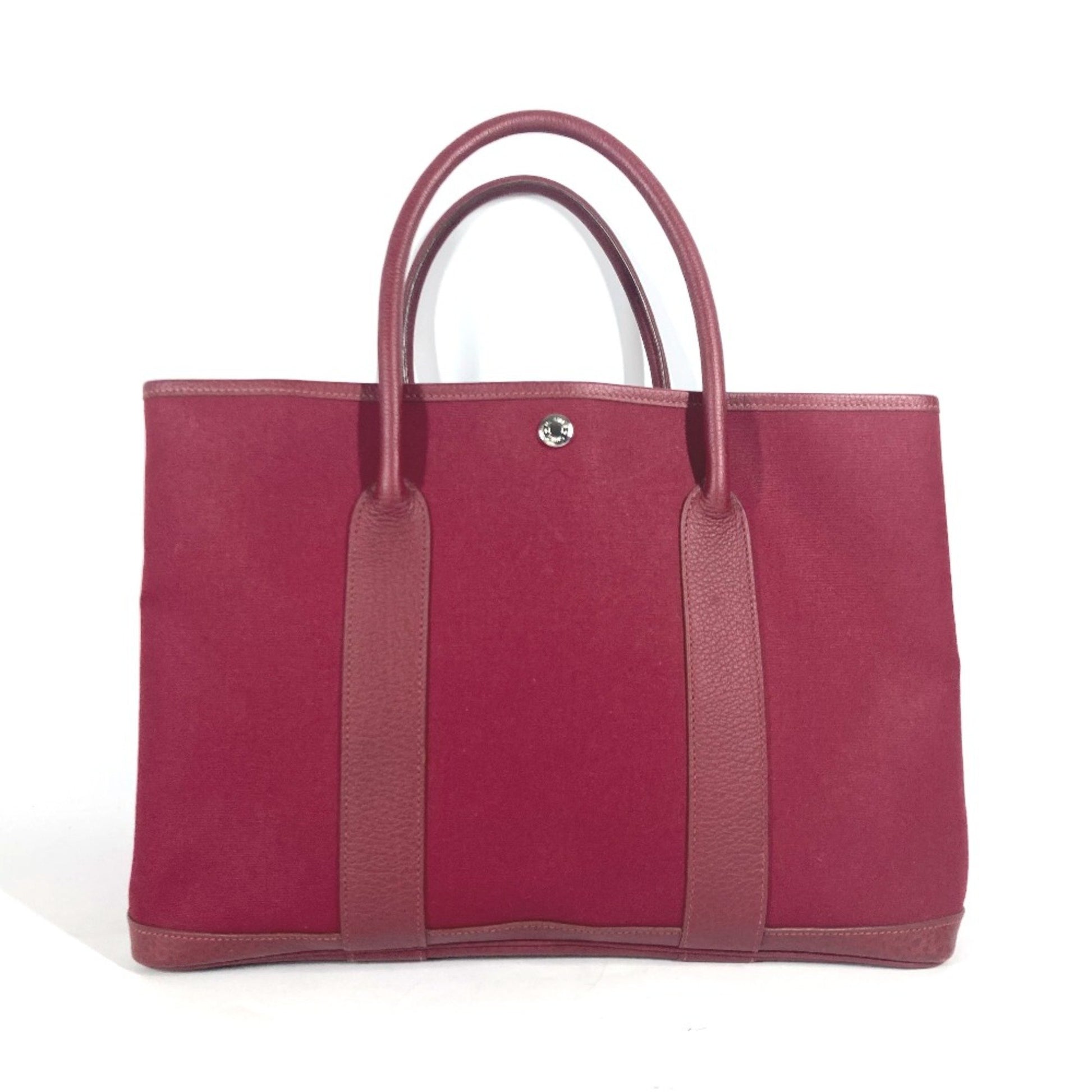 Hermès Garden Party, Red, Canvas, tote