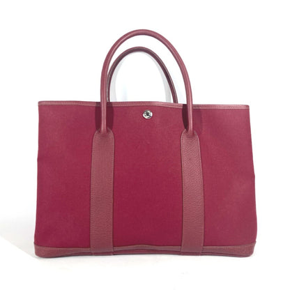 Hermès Garden Party, Red, Canvas, tote