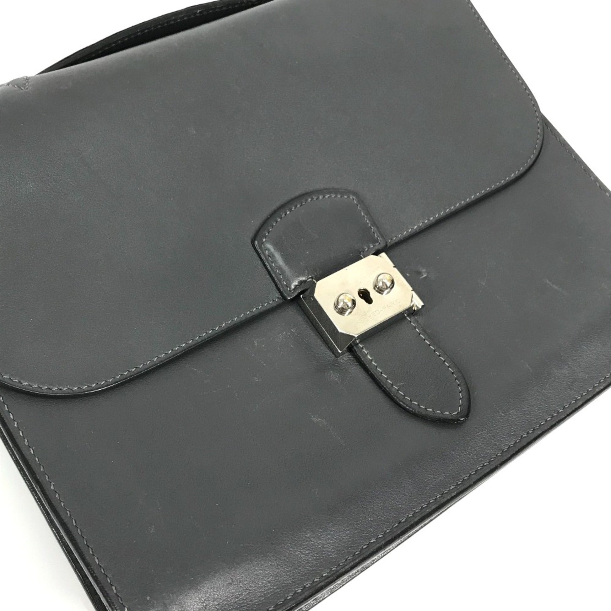 Hermès --, Black, Leather, briefcase