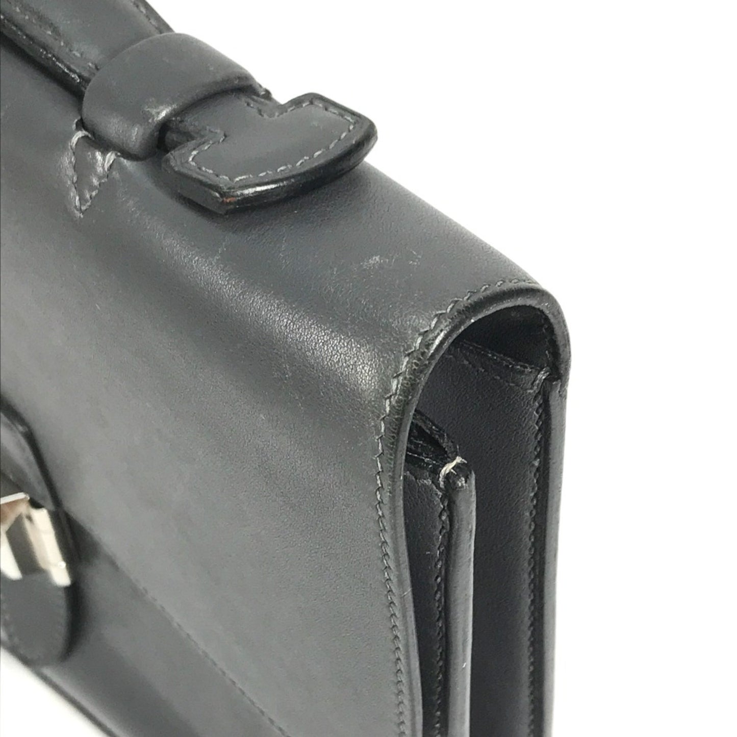 Hermès --, Black, Leather, briefcase