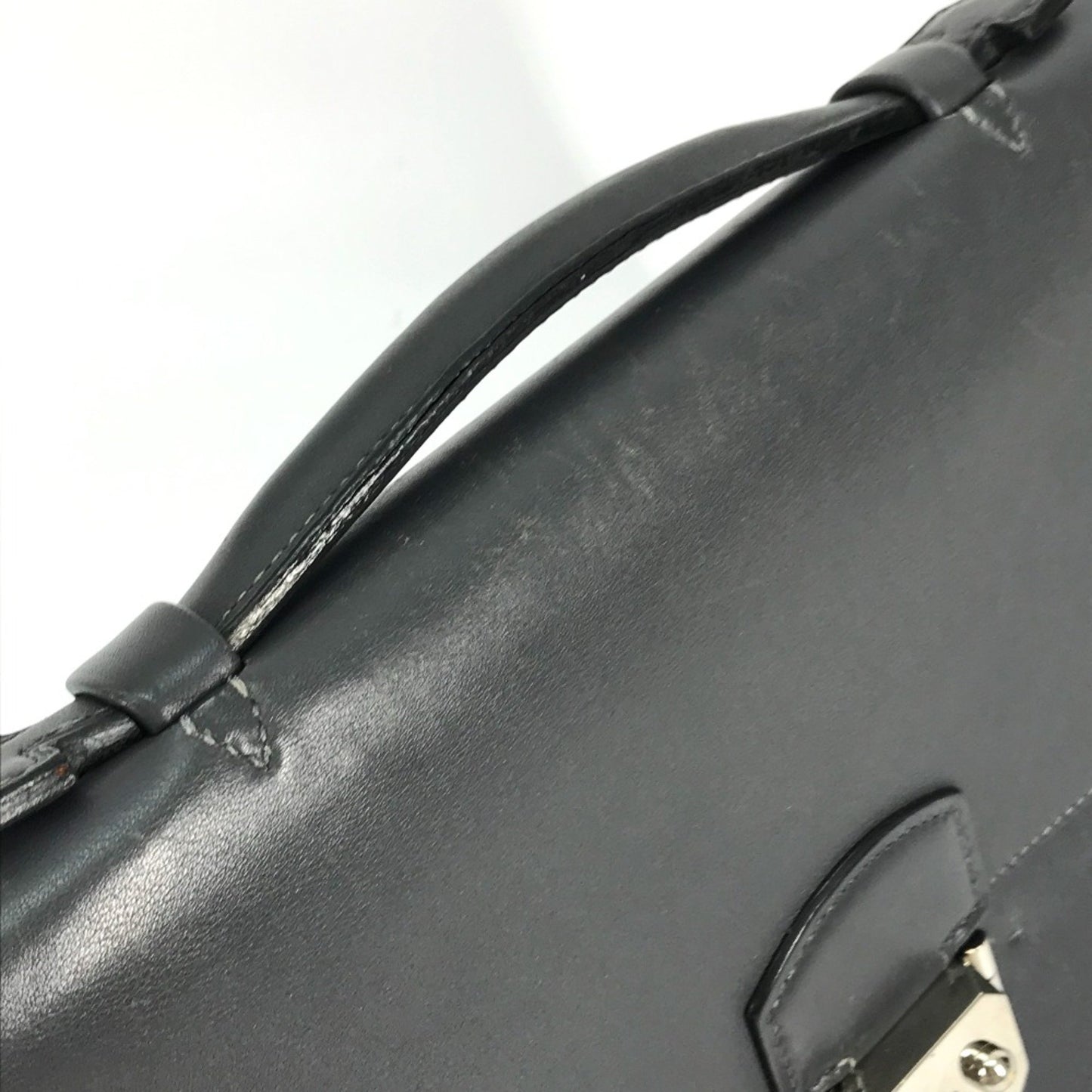 Hermès --, Black, Leather, briefcase