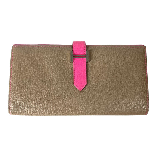 Hermès Béarn, Pink, Leather, wallet