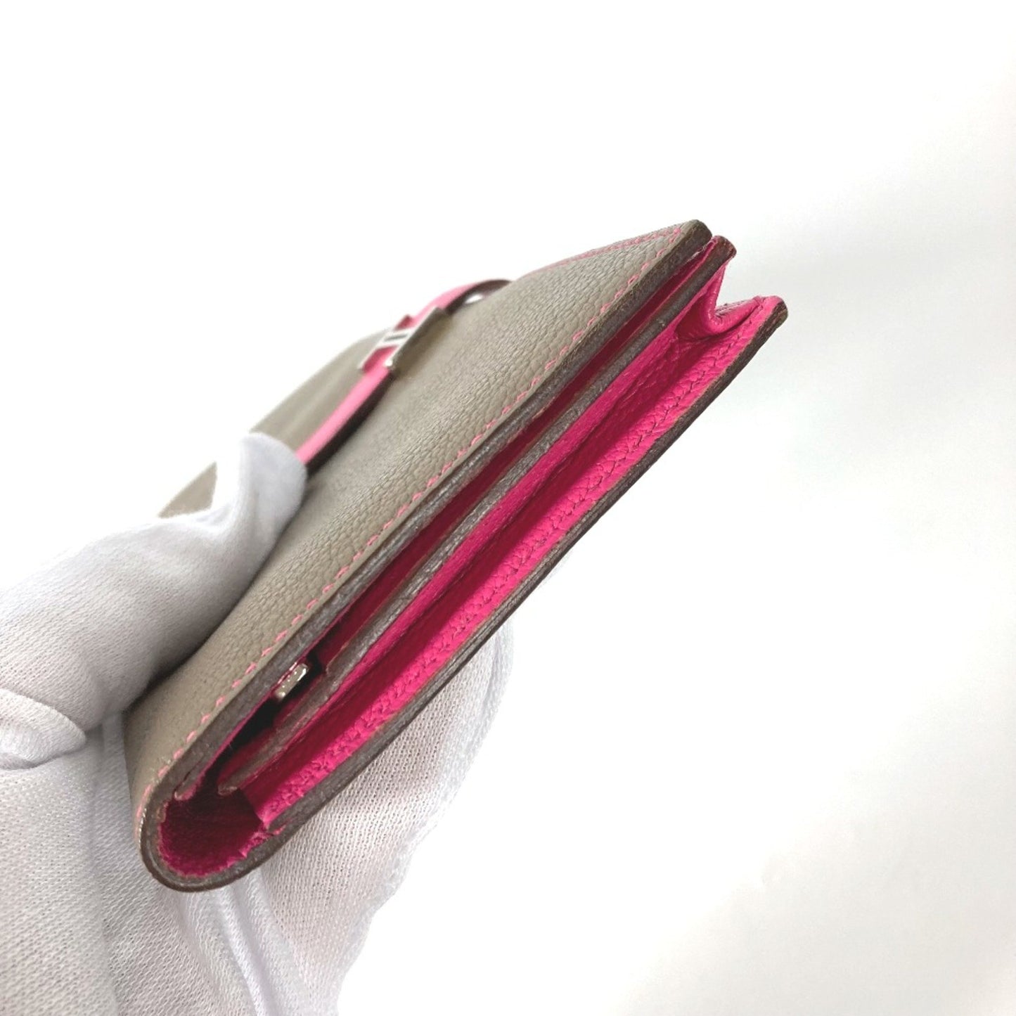 Hermès Béarn, Pink, Leather, wallet