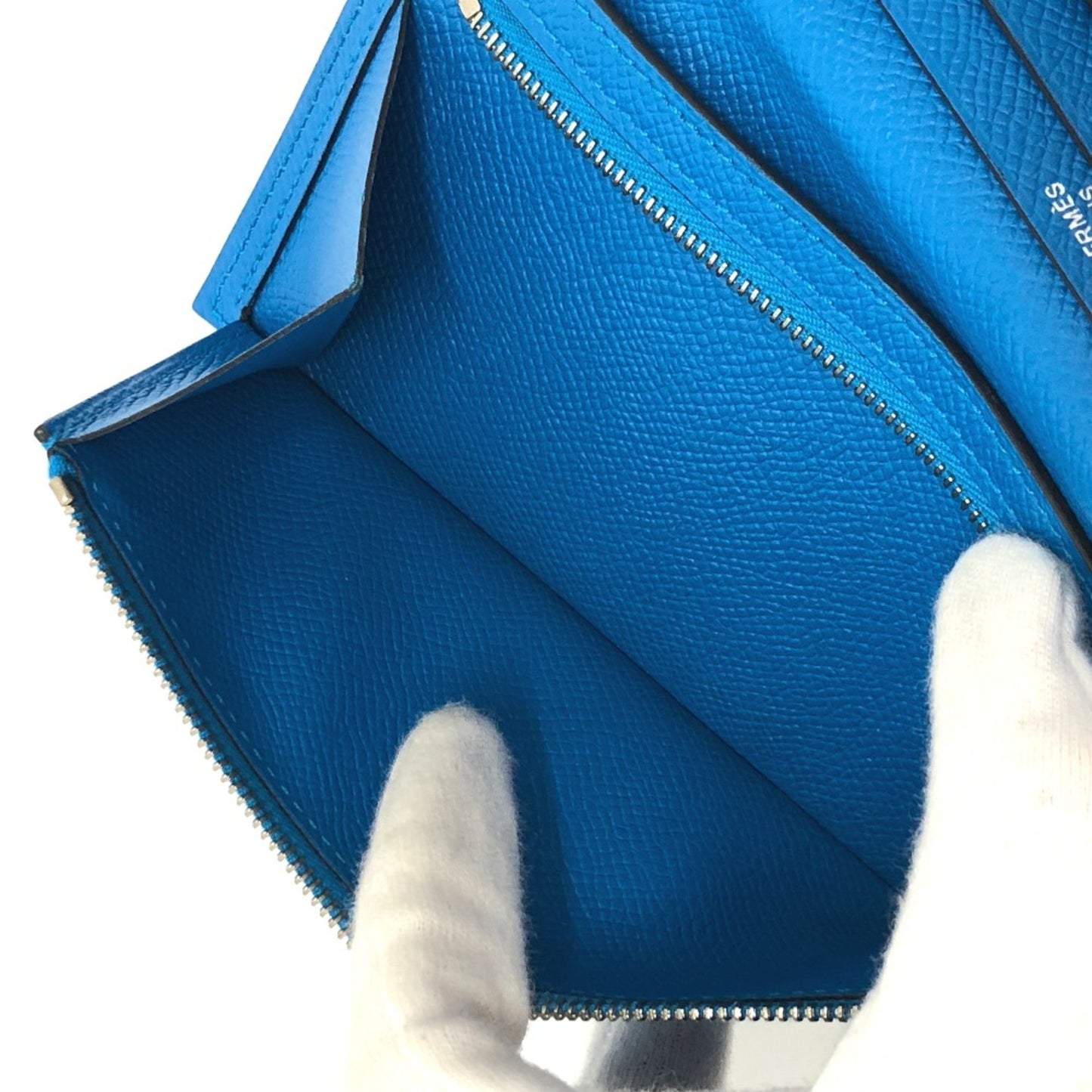 Hermès Béarn, Blue, Leather, wallet