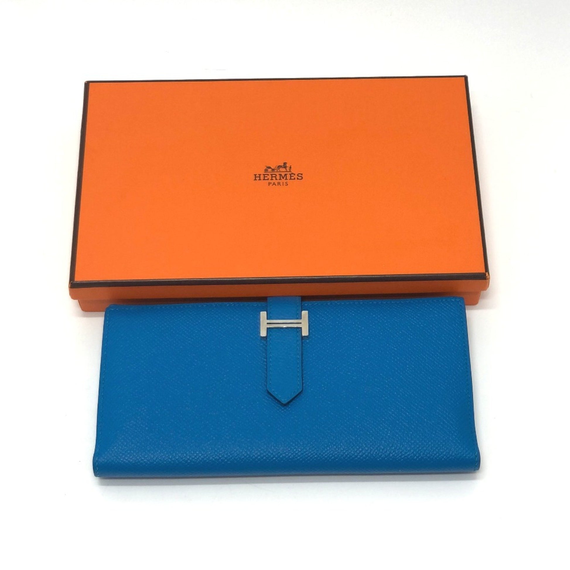 Hermès Béarn, Blue, Leather, wallet