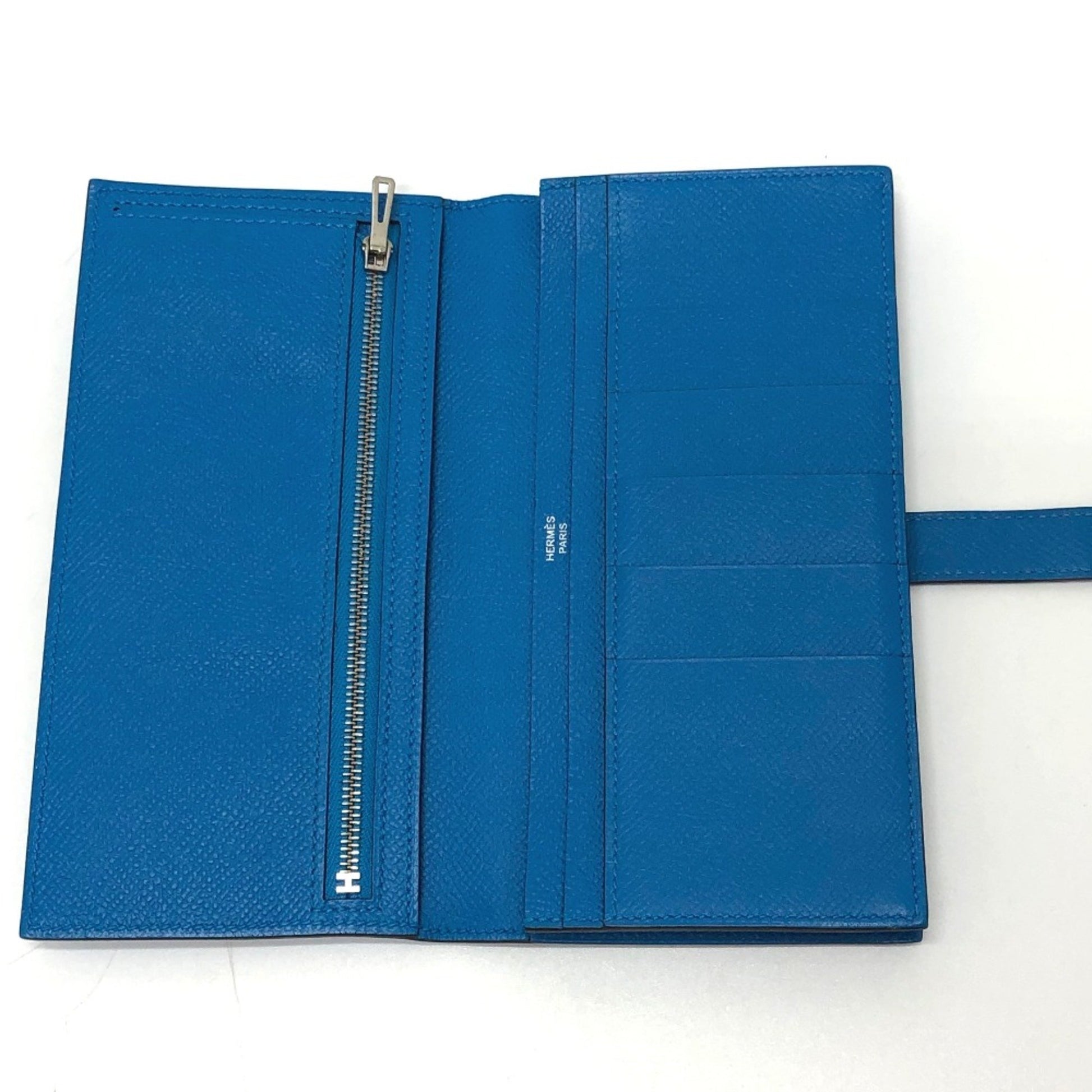 Hermès Béarn, Blue, Leather, wallet