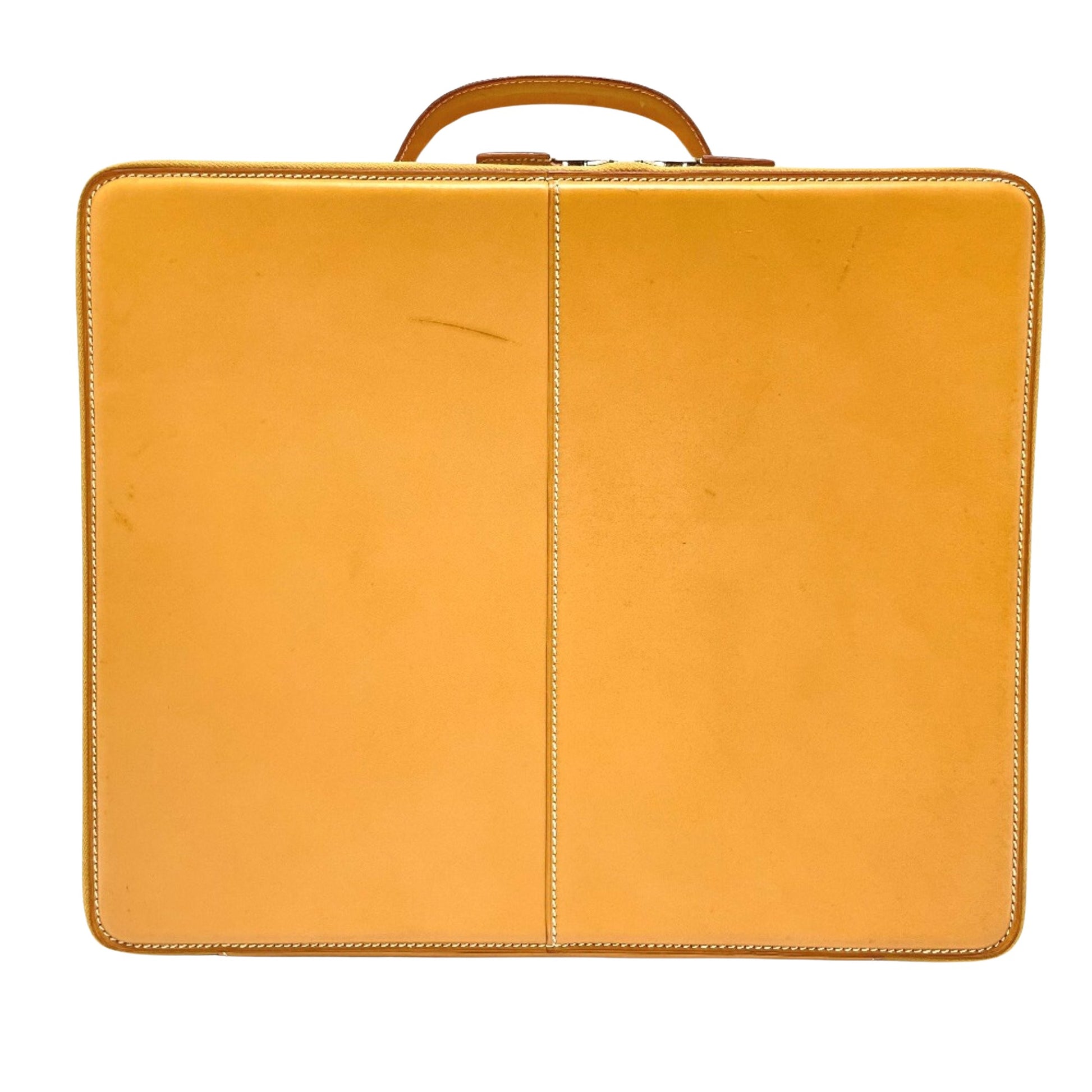 Hermès Yale, Yellow, Leather, briefcase