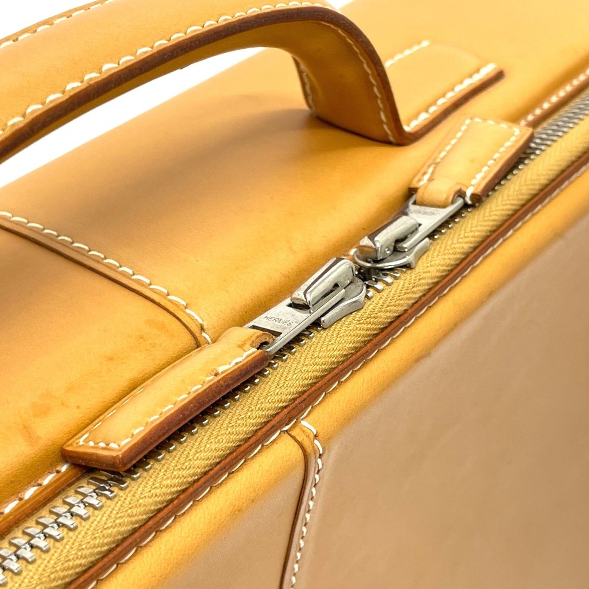 Hermès Yale, Yellow, Leather, briefcase