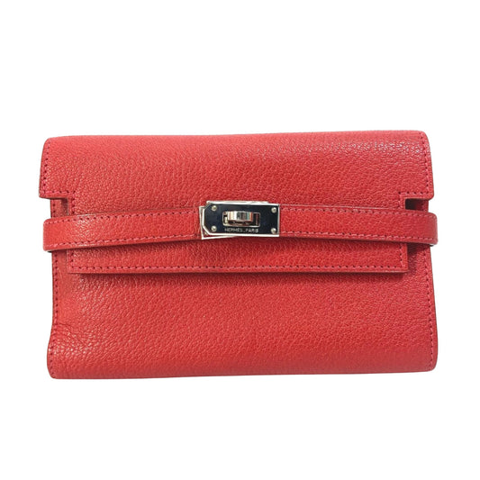 Hermès Kelly, Red, Leather, wallet