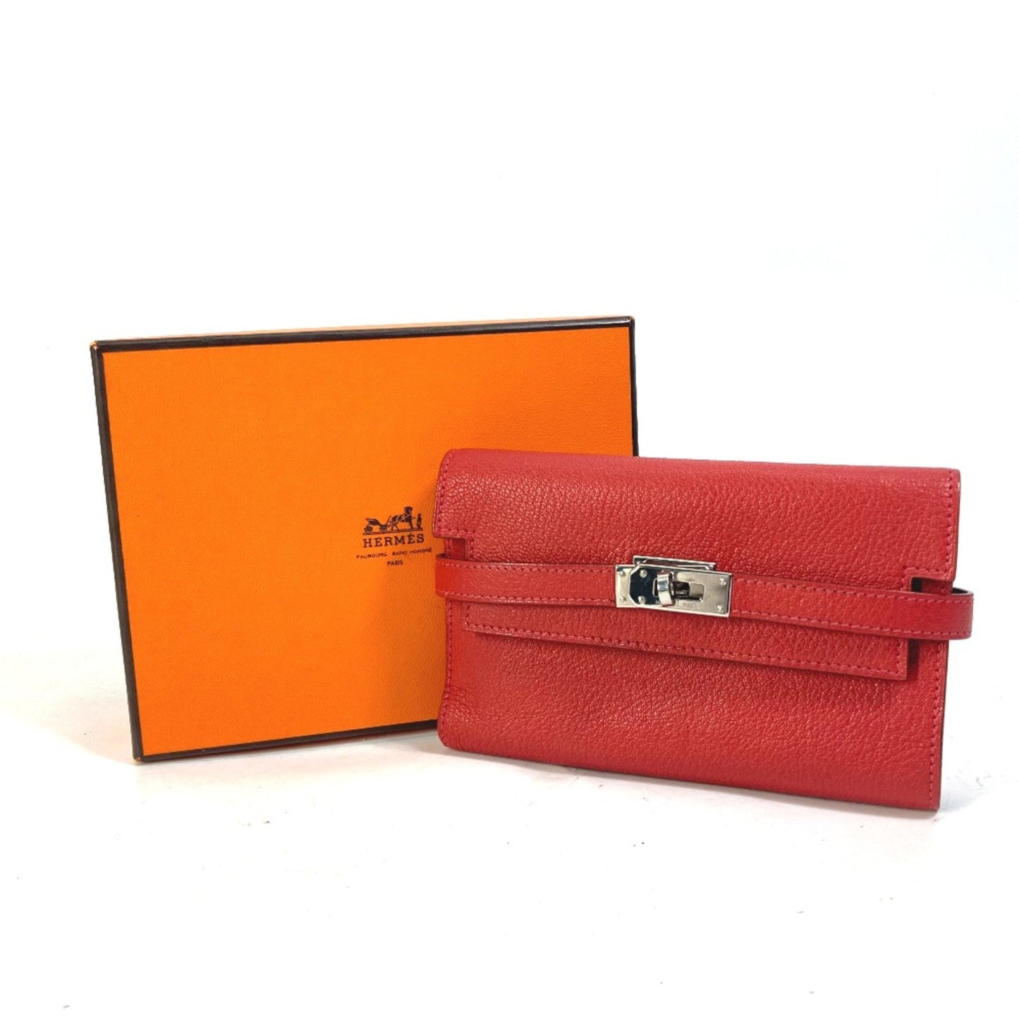 Hermès Kelly, Red, Leather, wallet