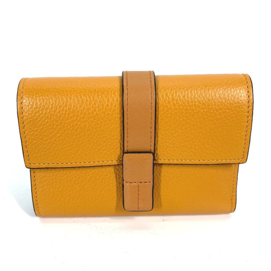 Loewe Trifold Wallet, Yellow, Leather, wallet