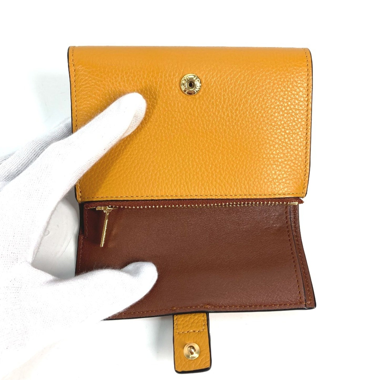Loewe Trifold Wallet, Yellow, Leather, wallet