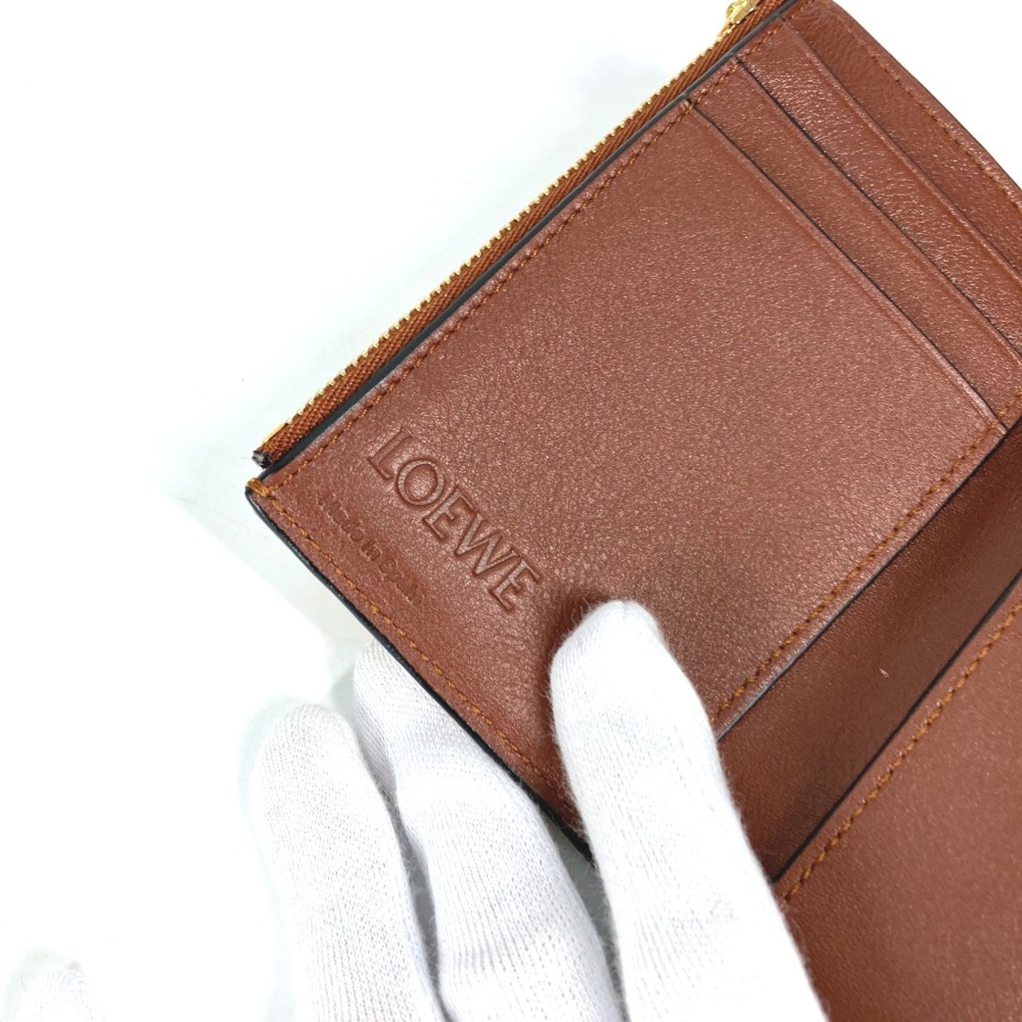 Loewe Trifold Wallet, Yellow, Leather, wallet