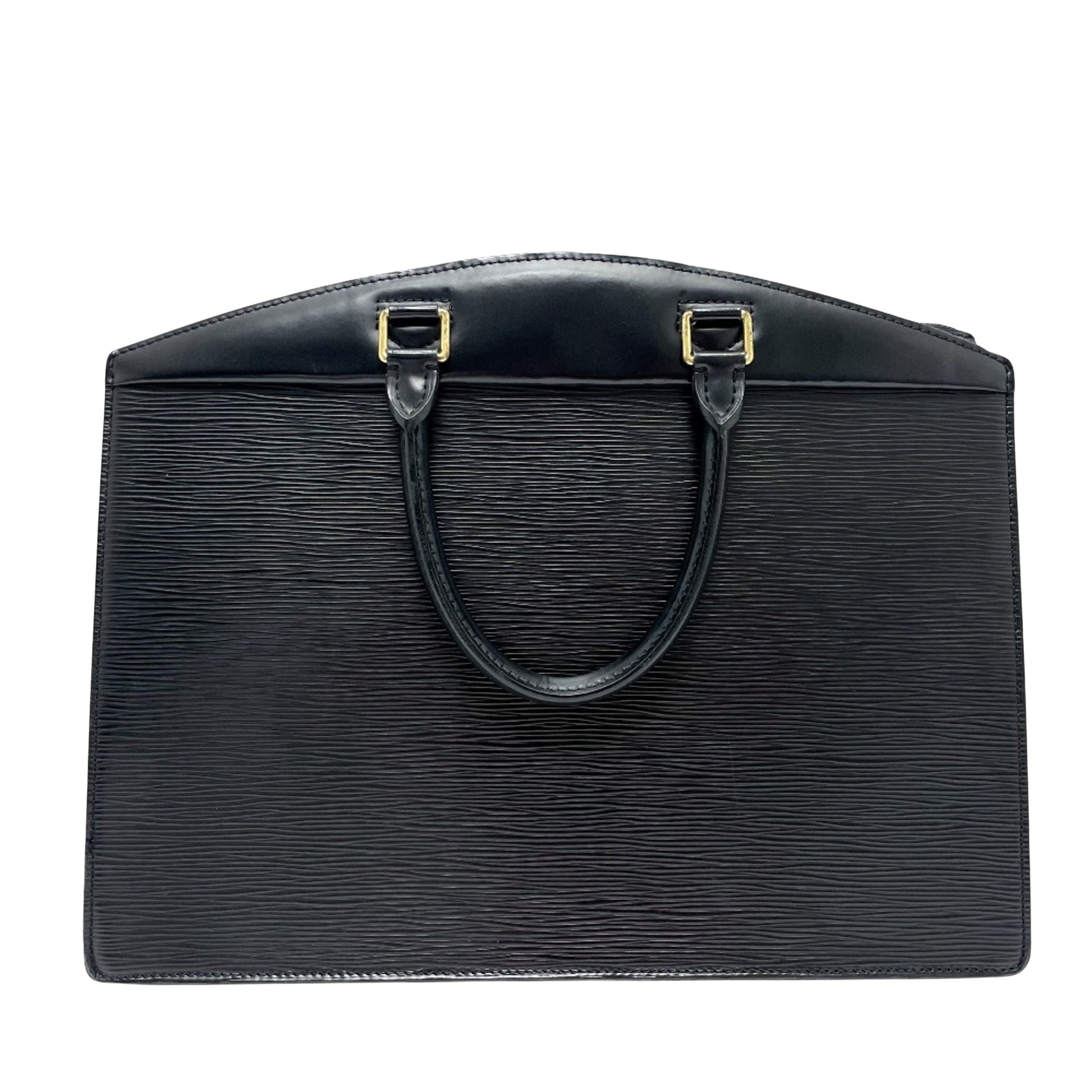 Louis Vuitton Riviera, Black, Leather, handbag