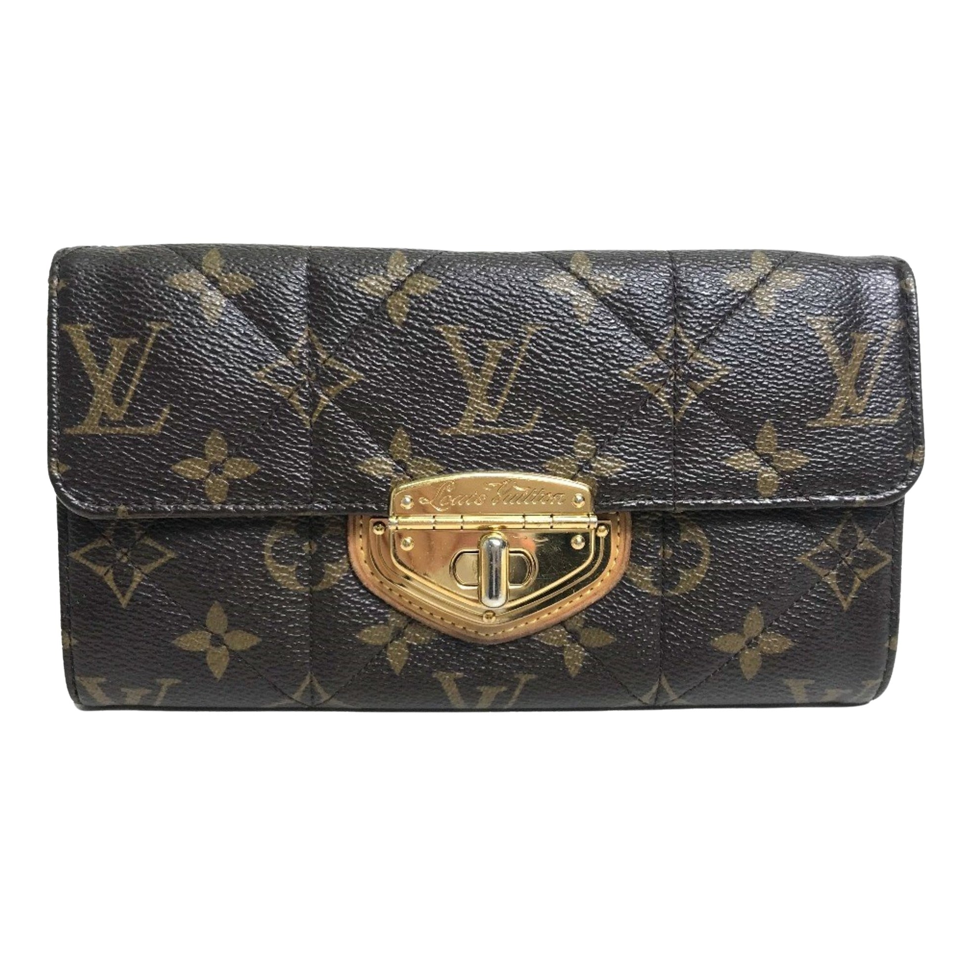 Louis Vuitton Sarah, Brown, Canvas, wallet