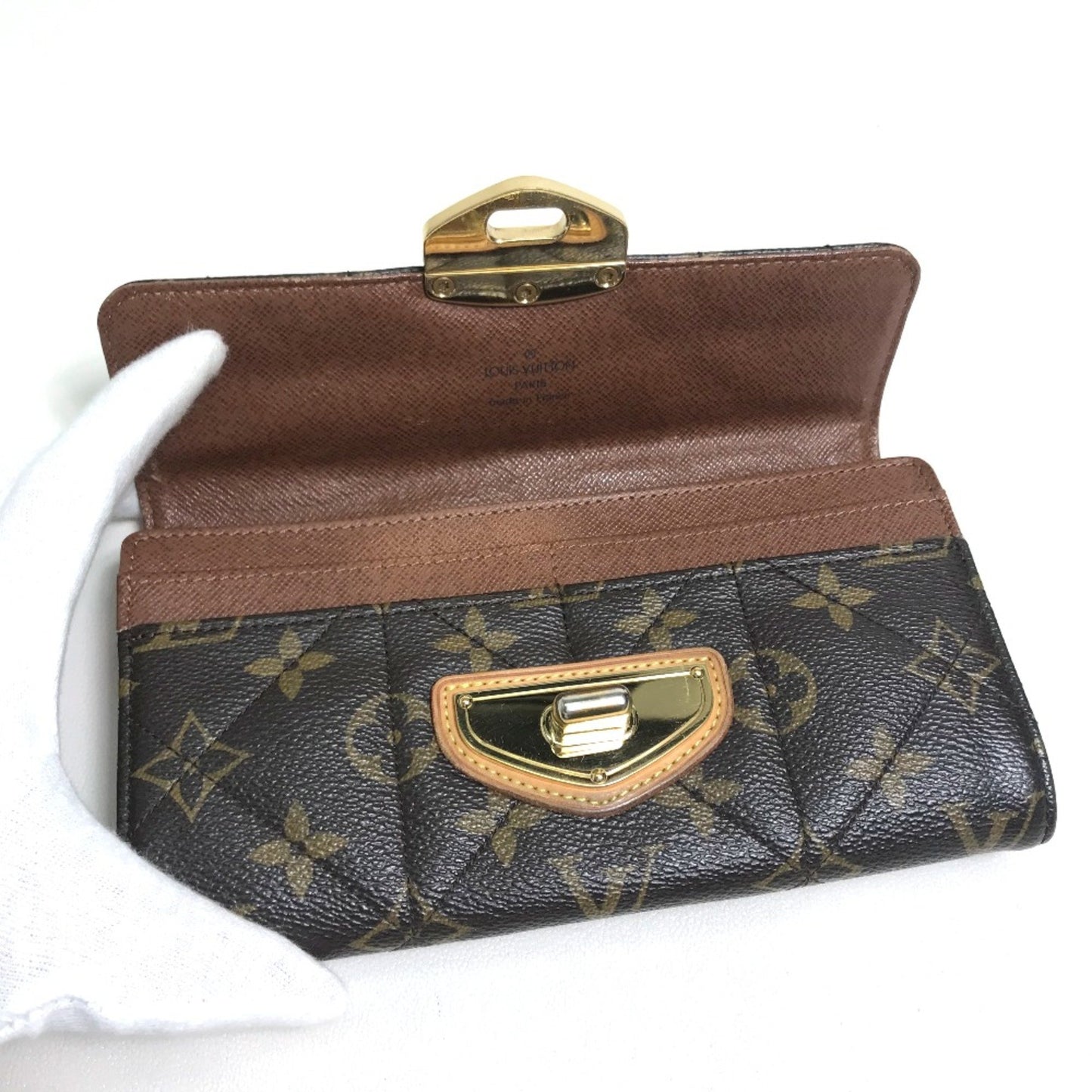 Louis Vuitton Sarah, Brown, Canvas, wallet