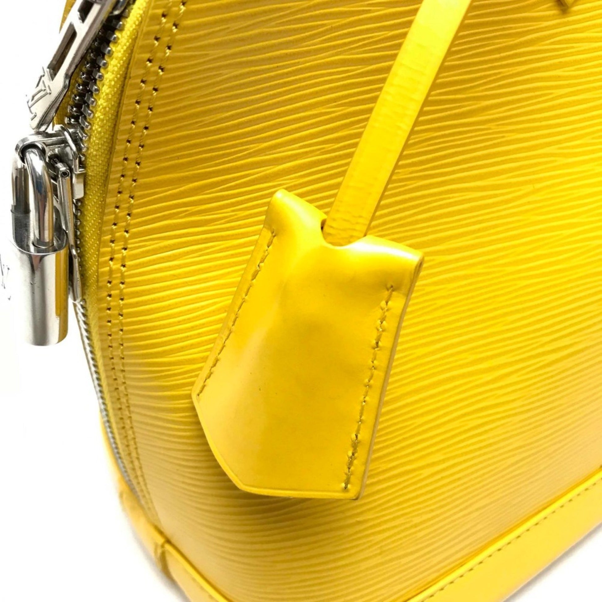 Louis Vuitton Alma, Yellow, Leather, handbag