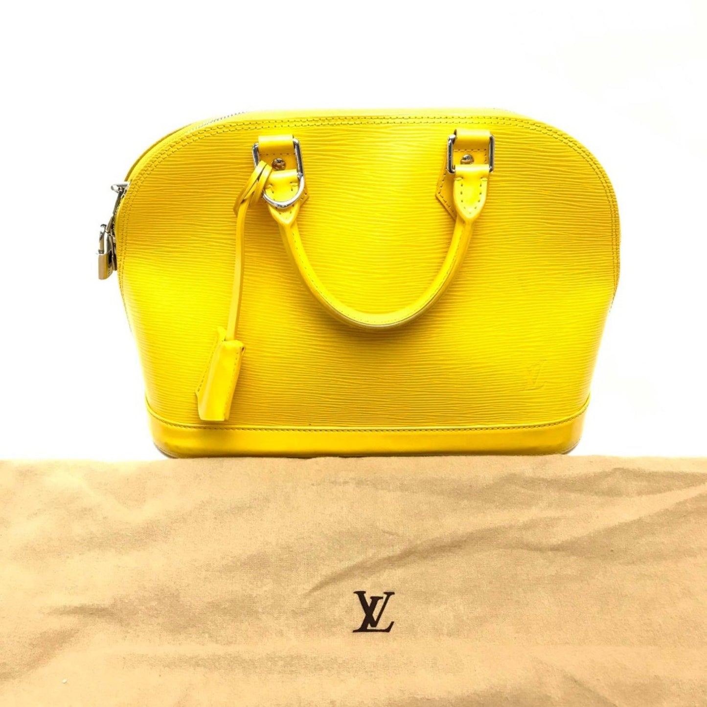 Louis Vuitton Alma, Yellow, Leather, handbag