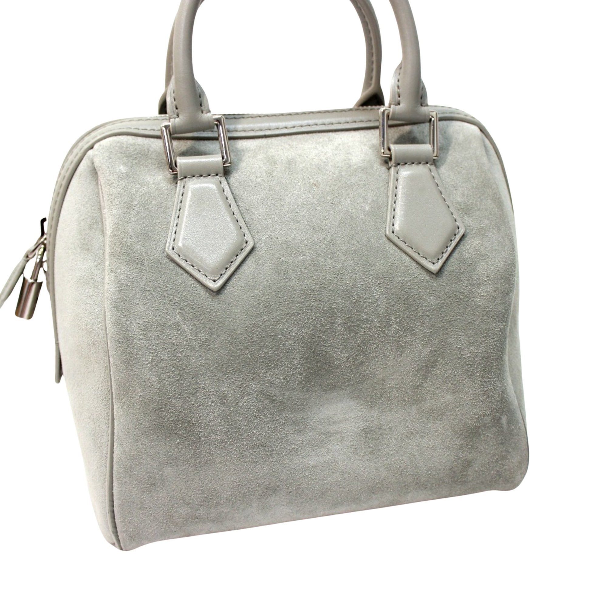 Louis Vuitton Speedy cube, Grey, Leather, handbag