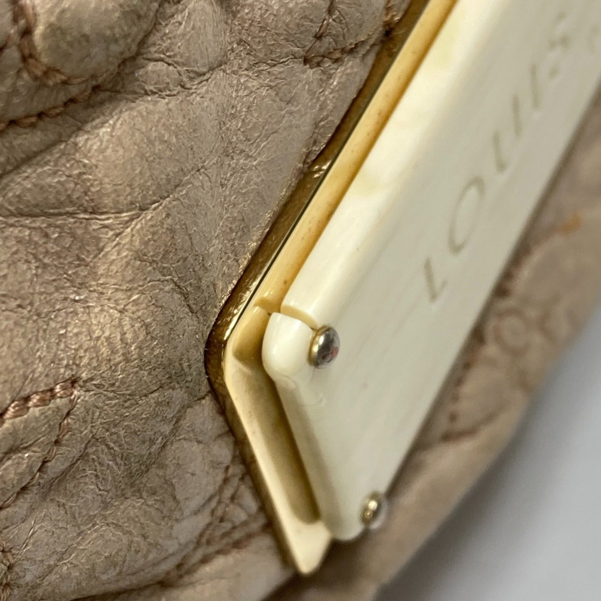 Louis Vuitton Olympe, Beige, Leather, shoulder