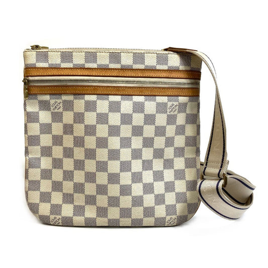 Louis Vuitton Bosphore, White, Canvas, shoulder