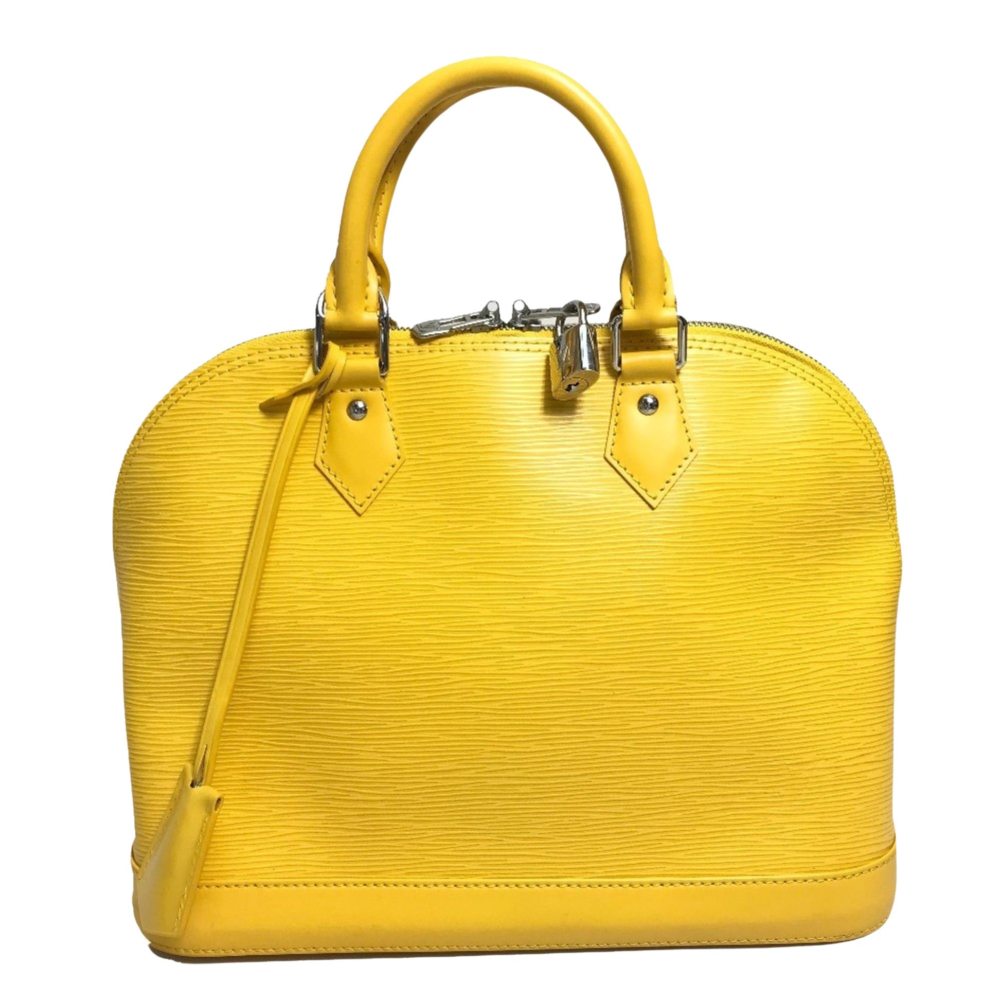 Louis Vuitton Alma, Yellow, Leather, handbag