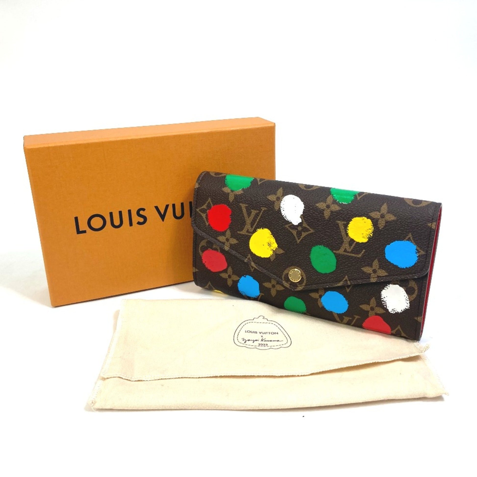 Louis Vuitton Portefeuille Sarah, Brown, Canvas, wallet