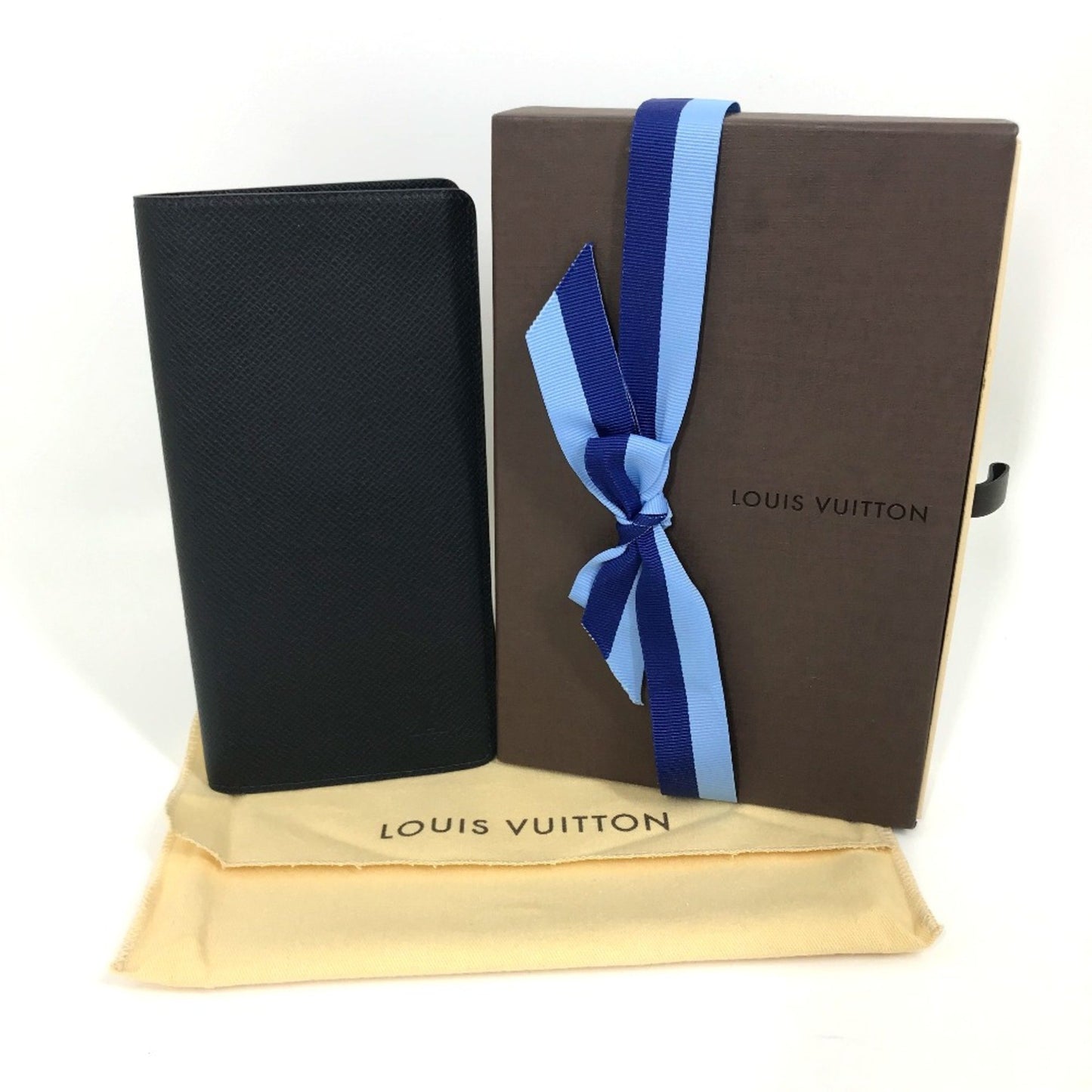 Louis Vuitton Brazza, Navy, Leather, wallet