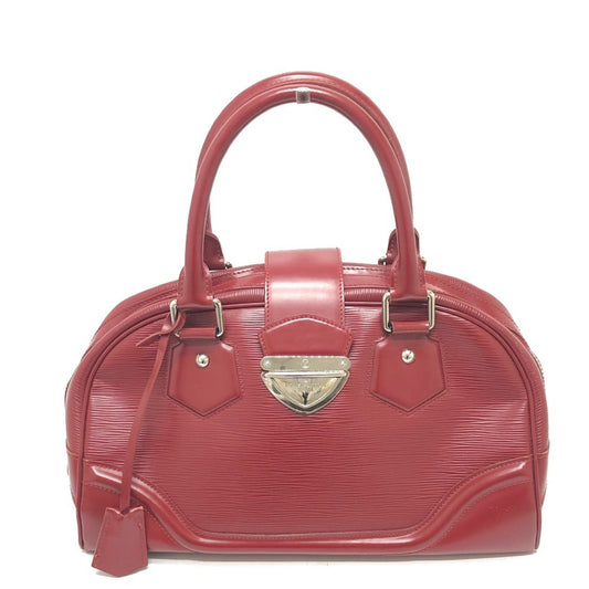 Louis Vuitton Montaigne, Red, Leather, handbag