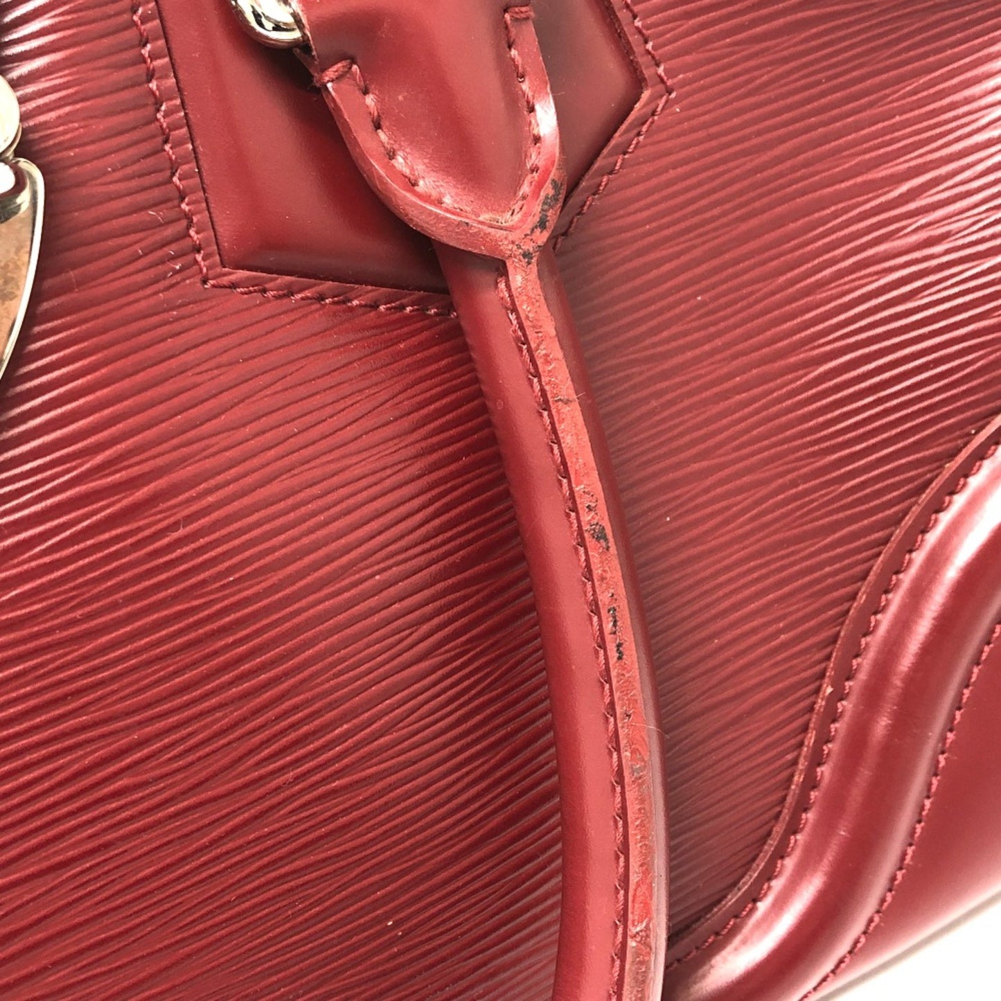 Louis Vuitton Montaigne, Red, Leather, handbag
