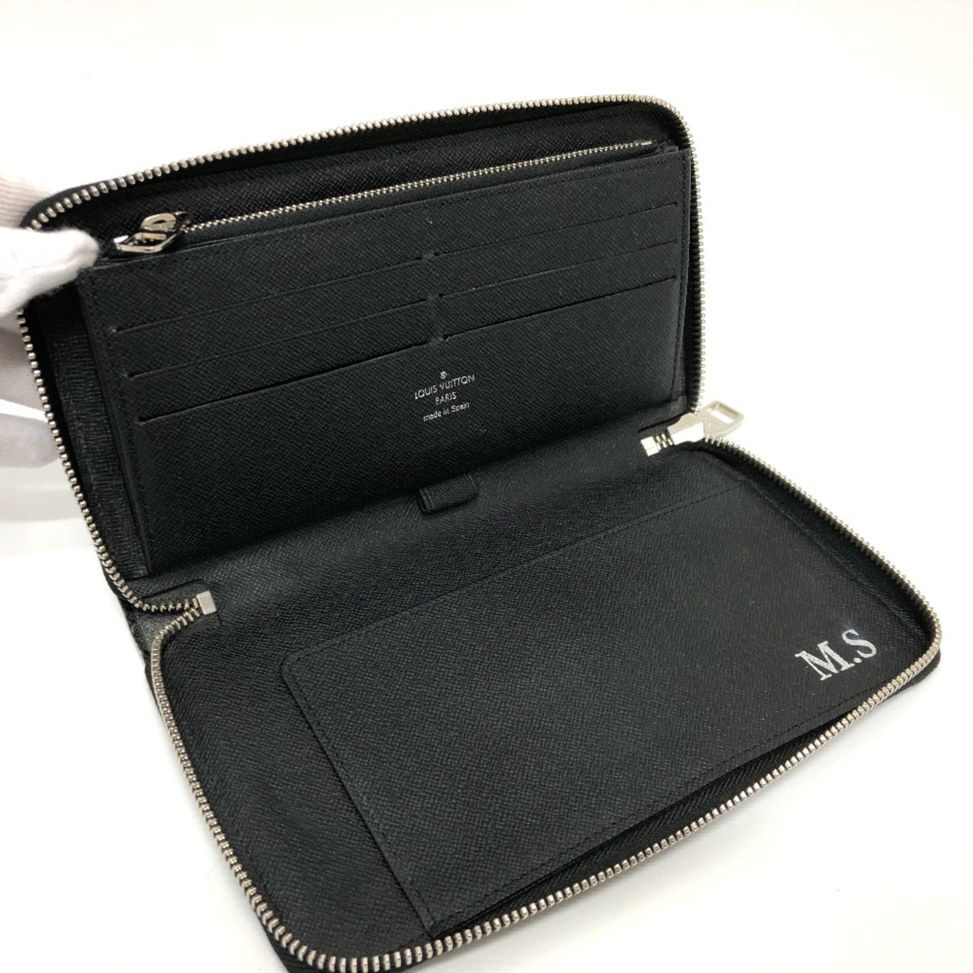 Louis Vuitton Zippy wallet, Black, Canvas, wallet