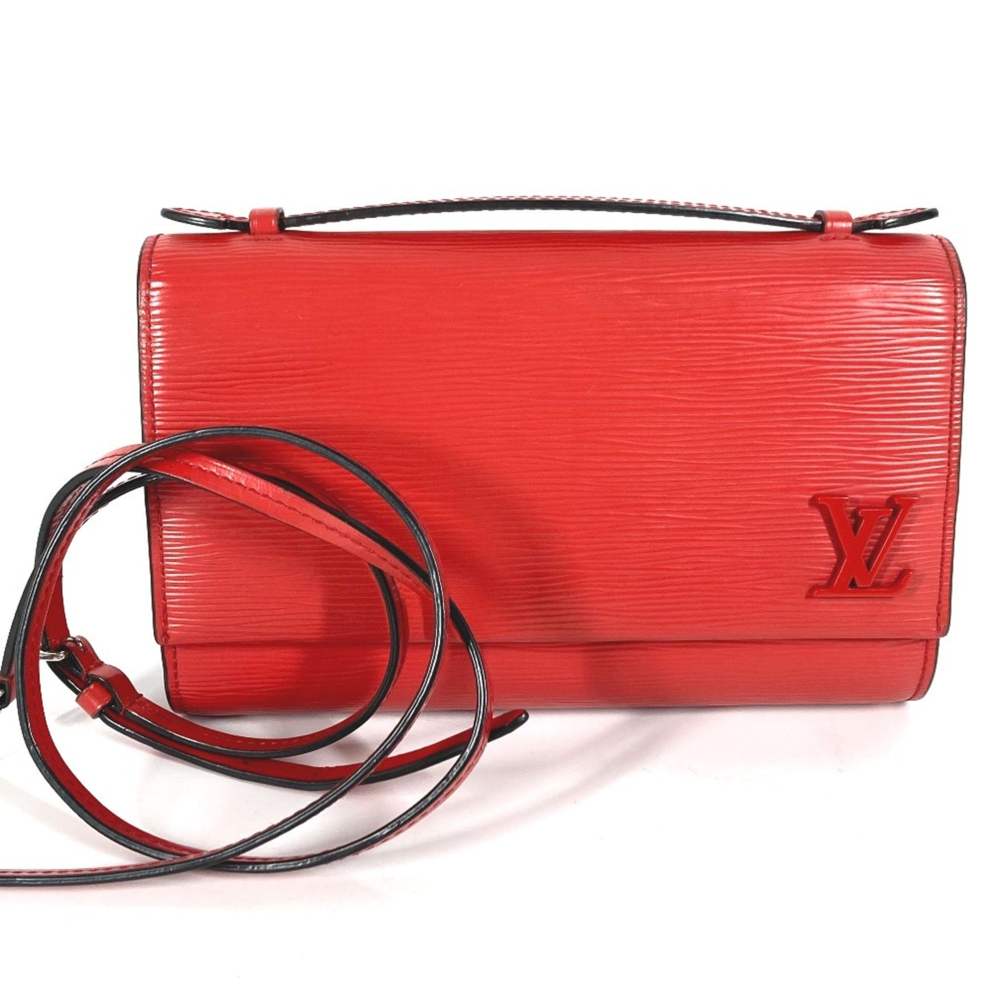 Louis Vuitton Cléry, Red, Leather, shoulder