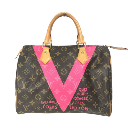 Louis Vuitton Speedy 30, Brown, Canvas, travel